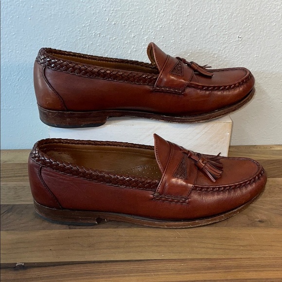 Allen Edmonds Mansfield Chestnut Leather Braided Tassel...